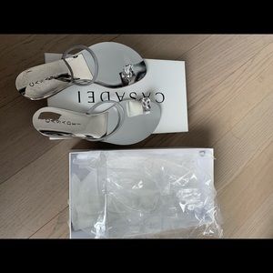 Casadei crystal toe-ring sandal brand new with box